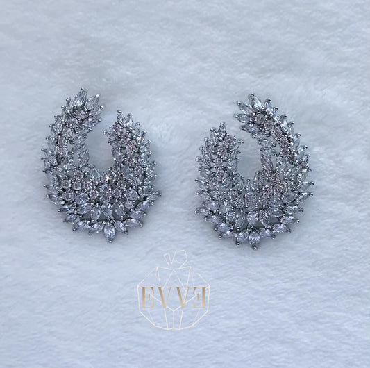 Silver moon earrings