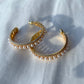 Rounded Golden Pearl Earrings
